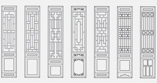 上蔡常用中式仿古花窗图案隔断设计图